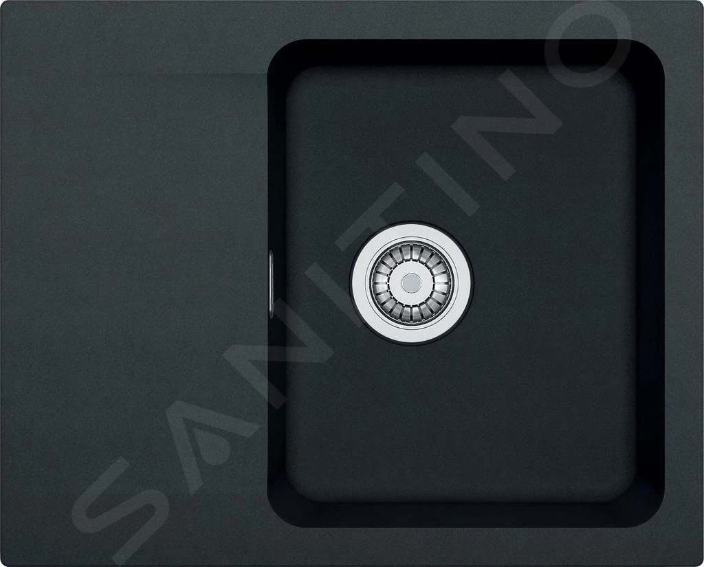 Franke Colonnes - Ensemble T94, évier en tectonite OID 611-62 et mitigeur FP 9000.031, noir / chrome 143.0675.615