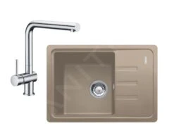 Franke Colonnes - Ensemble De Cuisine G116, évier En Fragranit BSG 611-62 Et Mitigeur Samoa, Cachemire / Chrome 114.0510.433