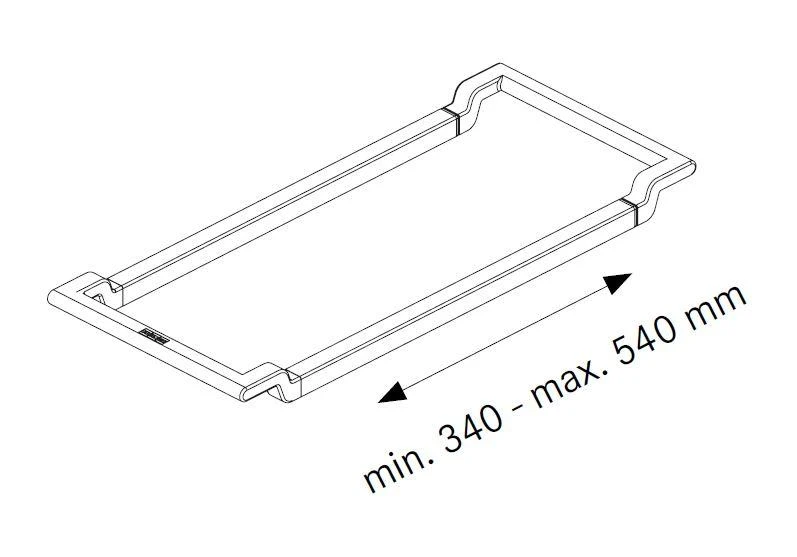 Franke Accessoires - ALL-IN Rail télescopique, plastique noir / inox 133.0655.059