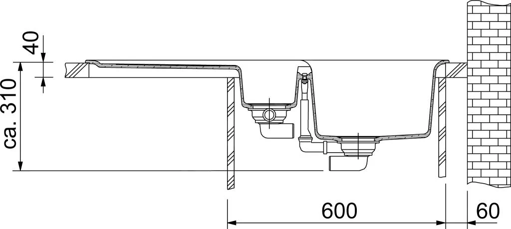 Franke Orion - Évier en tectonite OID 651, 1000x510 mm, noir 114.0288.592