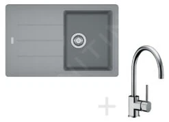 Franke Colonnes - Set De Cuisine G56, évier En Granit BFG 611-78, Pierre Gris + Robinet FC 650, Chrome 114.0323.879