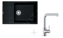 Franke Colonnes - Set De Cuisine G76, évier En Fragranit MRG 611-78 BB, Onyx + Robinet FN 0147, Chrome 114.0365.638