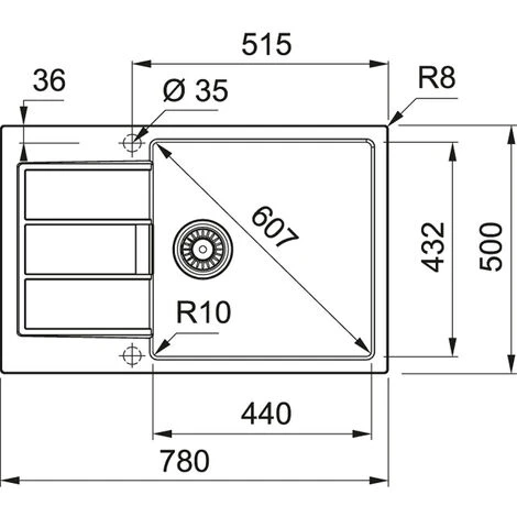 Franke SIRIUS - 2.0 S2D 611-78 Tectonite® Evier à encastrer avec bac XL Noir