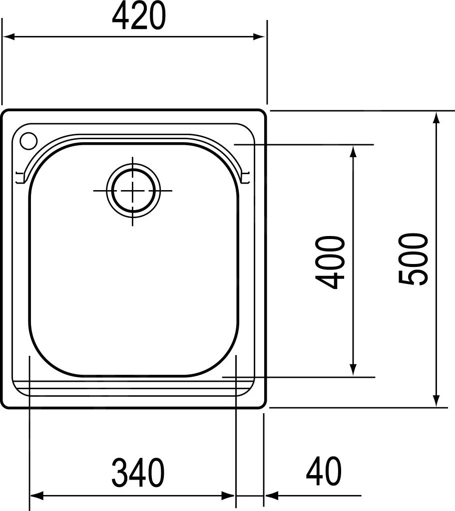 Franke Armonia - Évier en inox AMX 610, 420x500 mm, siphon 101.0120.020