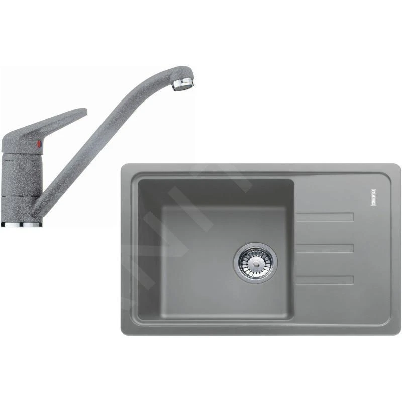 Franke Colonnes - Set de cuisine G117, évier en fragranit BSG 611-62, pierre grise + robinet FC 9541.084, pierre grise 114.0440.712