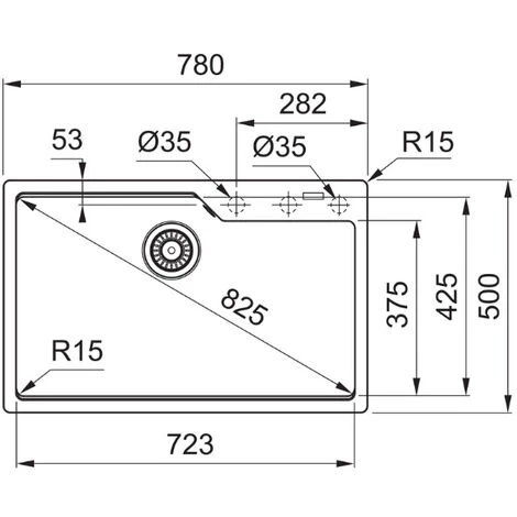 Franke Urban UBG 610-78 Fragranit+ Évier de cuisine à encastrer, Noir mat (UBG610-78MC)