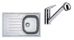 Franke Colonnes - Ensemble N75, évier Inox OLN 611-79 Et Robinetterie FC 9547.031, Inox/chrome 101.0618.830