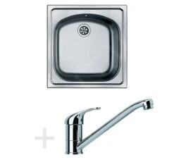 Franke Colonnes - Kit De Cuisine N31, évier En Inox ETN 610 + Robinet FB 250, Chrome 101.0283.213