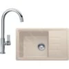 Franke Colonnes - Set De Cuisine G115, évier En Fragranit BSG 611-62, Sahara + Robinet FP 0408.031, Chrome 114.0440.628