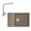 Franke Colonnes - Ensemble De Cuisine G75, évier En Fragranit MRG 611-78 BB Et Mitigeur Samoa, Cachemire / Chrome 114.0510.376