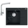 Franke Colonnes - Set G212, évier En Fragranit CNG 611-62 TL / 2 Et Mitigeur Samoa, Noir Mat / Chrome 114.0650.744