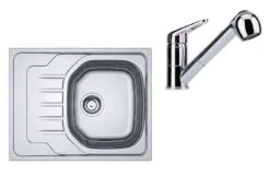 Franke Colonnes - Ensemble N73, évier Inox OLN 611-63 Et Robinetterie FC 9547.031, Inox/chrome 101.0618.834