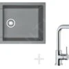 Franke Colonnes - Set De Cuisine G76, évier En Fragranit MRG 611-78 BB, Pierre Grise + Robinet FN 0147, Chrome 114.0365.684