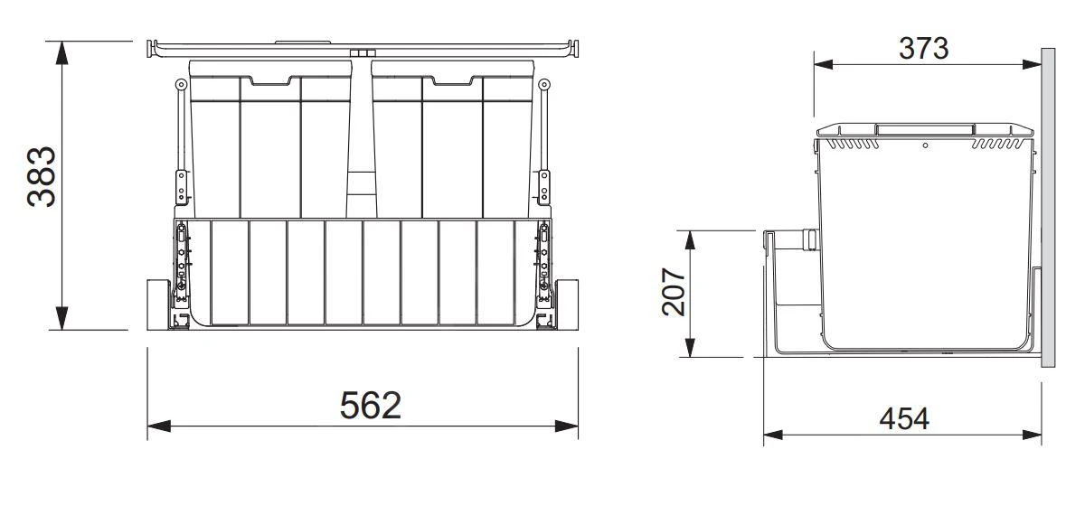 Franke Poubelle tri sélectif - Poubelle encastrable 300-60 Trio 121.0150.146