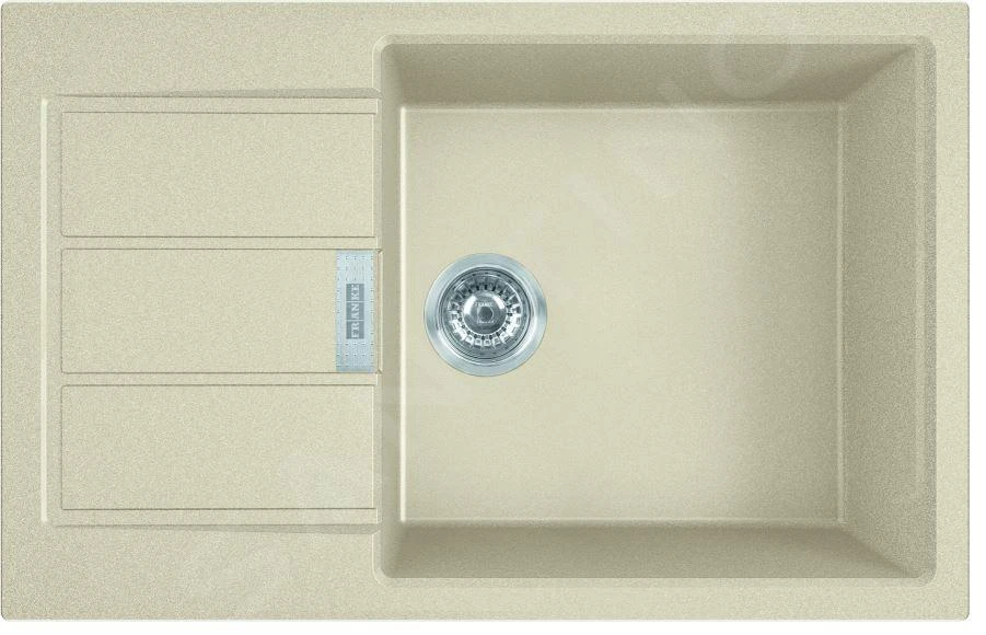 Franke Colonnes - Ensemble T87, évier en tectonite S2D 611-78 XL et mitigeur Samoa, beige / chrome 143.0675.735