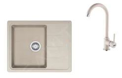 Franke Colonnes - Ensemble G172, évier En Fragranit BFG 611-62 Et Robinetterie FP 9000.082, Sahara/sahara 114.0619.580