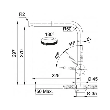 Mitigeur cuisine Atlas Neo Douchette Monojet Inox Noir 552646