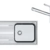 Franke Colonnes - Set N84, évier En Inox SRX 611-86 LB Et Mitigeur FC 3054.031, Inox / Chrome 101.0650.599