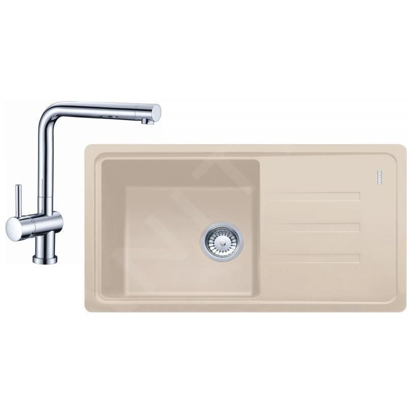 Franke Colonnes - Set de cuisine G120, évier en fragranit BSG 611-78/39 + robinet SAMOA, sahara/chrome 114.0440.883