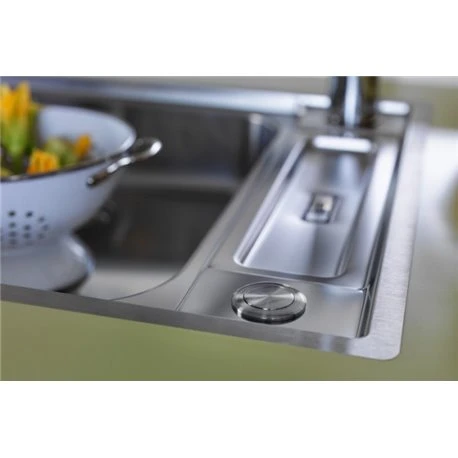 Bouton vidage pour évier Push rond Inox satiné 686987