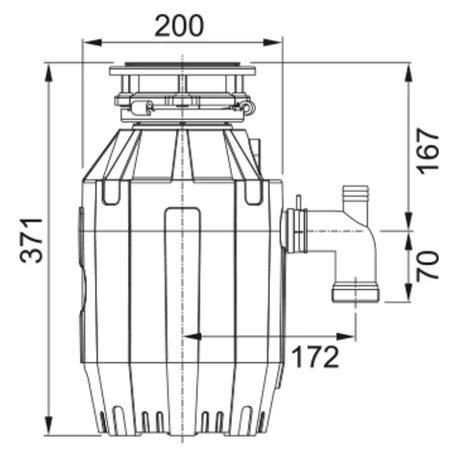 Broyeur evier 951467 371 x Ă200 mm