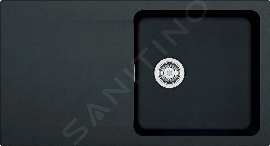 Franke Colonnes - Ensemble T98, évier en tectonite OID 611 et mitigeur FP 9000.031, noir / chrome 143.0675.701