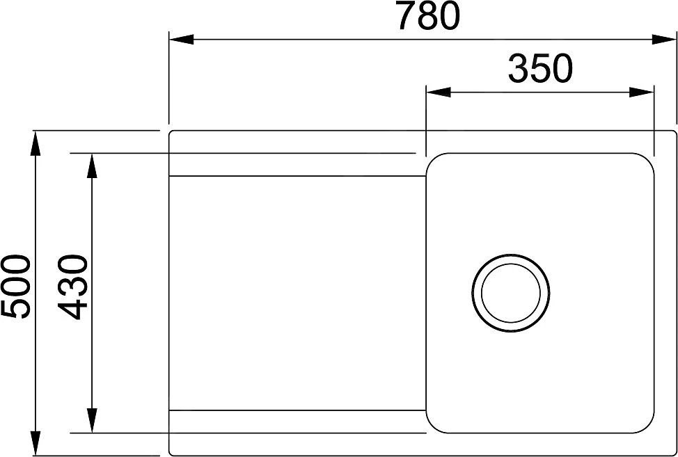 Franke Orion - Évier en tectonite OID 611-78, 780x500 mm, blanc 114.0288.585