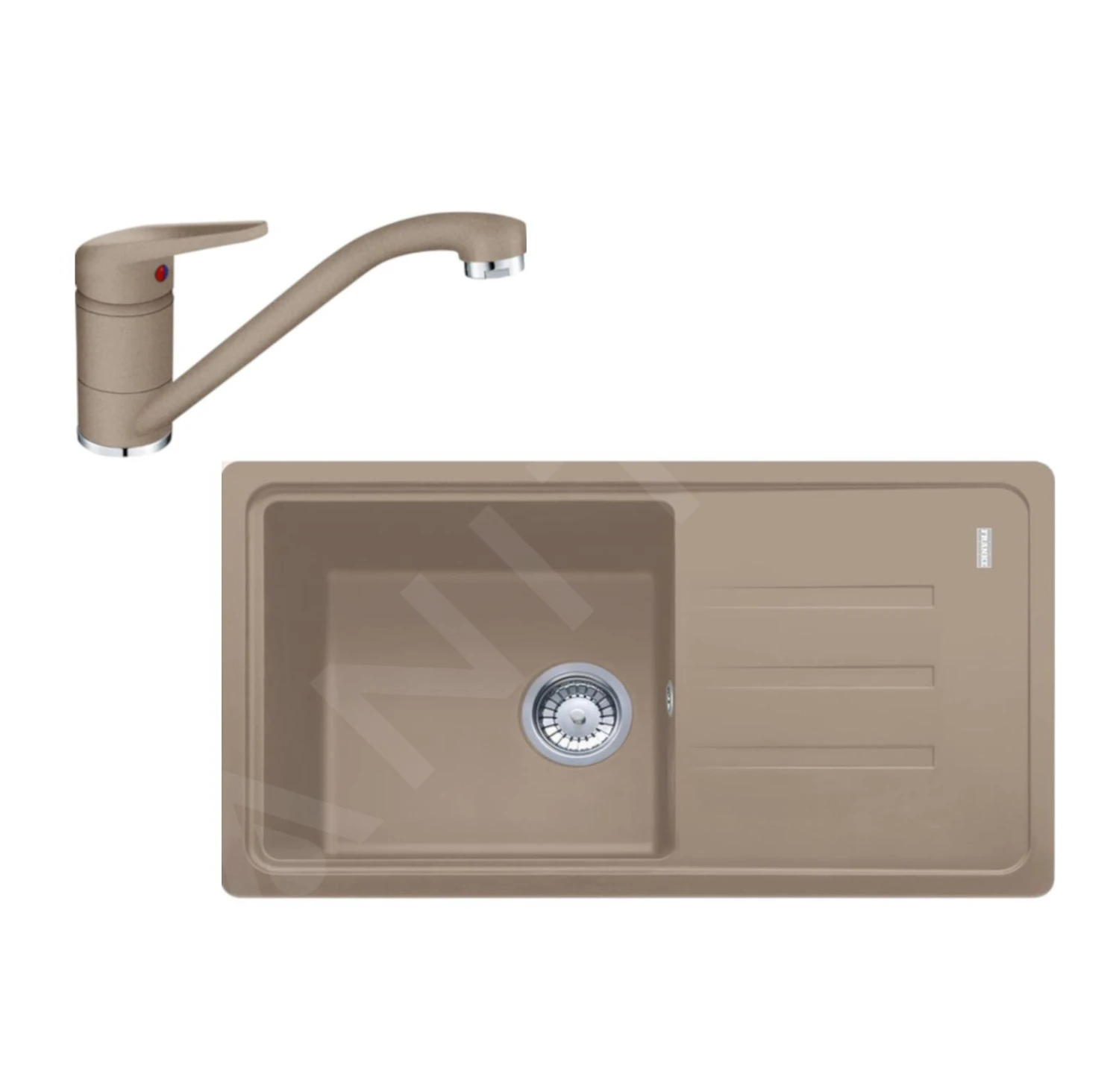 Franke Colonnes - Ensemble de cuisine G121, évier en fragranit BSG 611-78 / 39 et mitigeur FC 9541.424, cachemire 114.0510.451