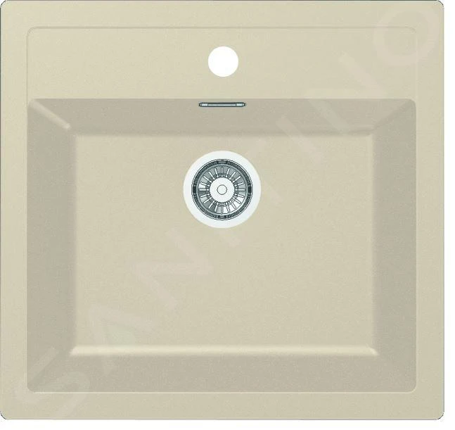 Franke Colonnes - Ensemble de cuisine T102, évier en tectonite SID 610 et mitigeur FP 9000.031, beige / chrome 143.0675.722