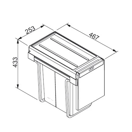 Poubelle sous évier Cube 30, 2 bacs 15 + 15 Litres 015672