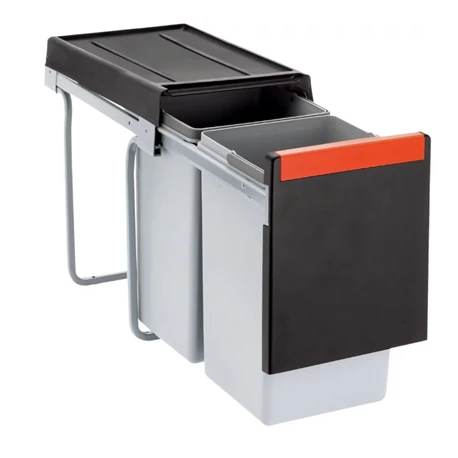 Poubelle sous évier Cube 30, 2 bacs 15 + 15 Litres 015672