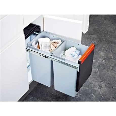 Poubelle sous évier Cube 30, 2 bacs 20 + 10 Litres 015689