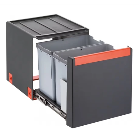 Poubelle sous évier Cube 40, 2 bacs 14 + 14 Litres 015627