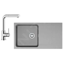 Franke Colonnes - Set De Cuisine T40, évier En Tectonite OID 611, Gris + Robinet FN 0147.031 114.0441.307