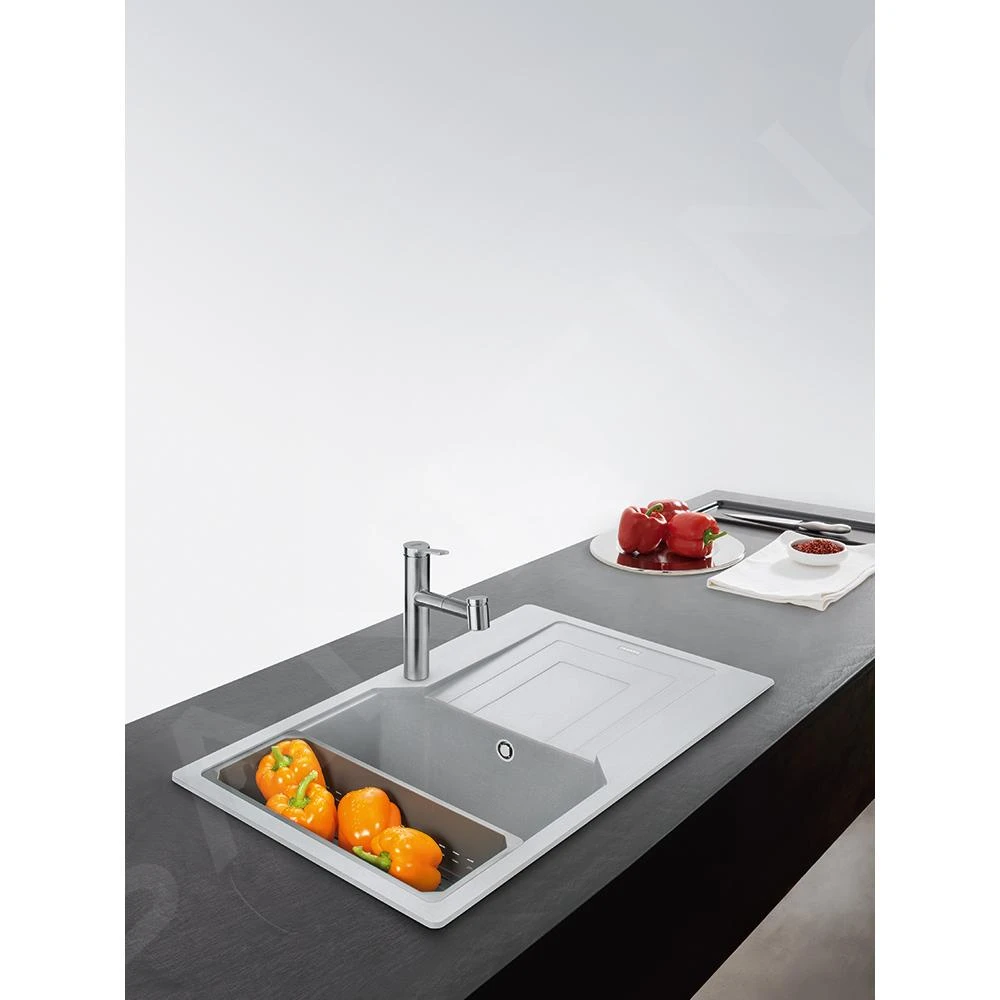 Franke Tango Neo - Mitigeur d'évier FG 6389.501 avec douchette extractible, inox 115.0596.389