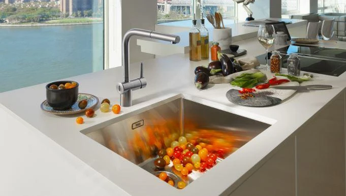 Franke Atlas Neo - Mitigeur d'évier électronique FC 5523.501 avec douchette extractible, inox 115.0625.523