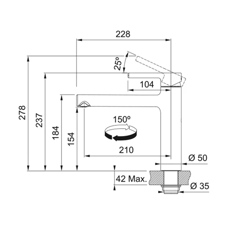 Mitigeur cuisine Centro Ă bec Chrome 766685