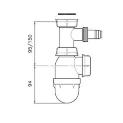 Franke Siphon Pour évier Avec Prise Lave-vaisselle 667463