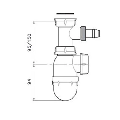 Siphon pour évier Avec prise lave-vaisselle 667463