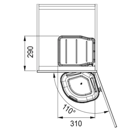 Poubelle sous évier Sorter Mini 1 bac 17 Litres 515219