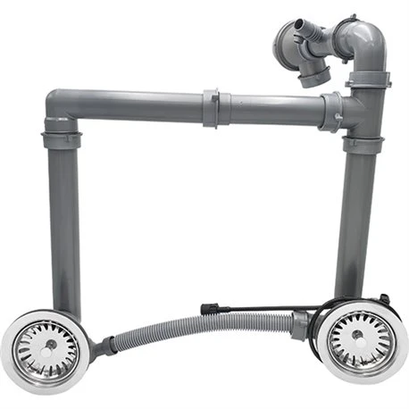 Vidage pour évier Automatique 2 cuves synthèse Ø90 mm 605629