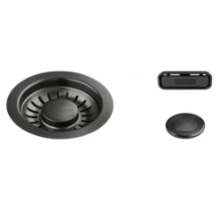 Franke Vidage Pour éviers Et Cuves Inox Anthracite Bonde Ø90 Mm, Trop-plein Et Bouton Push 053586